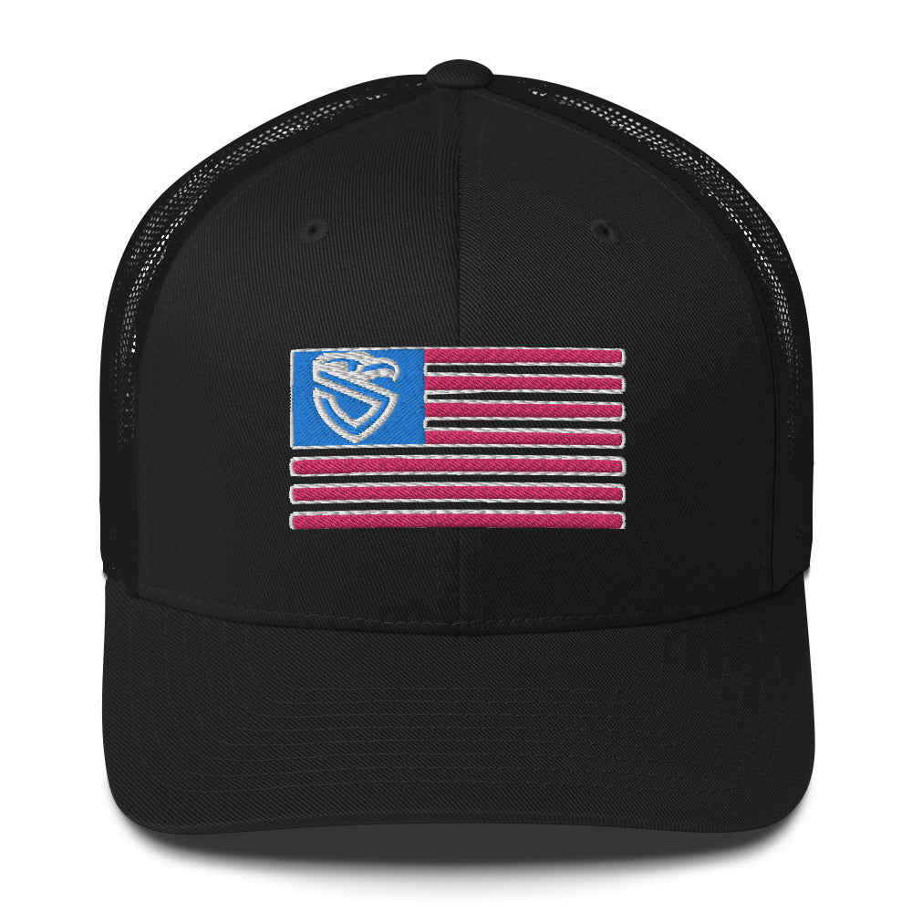 Pink, White & Blue Trucker