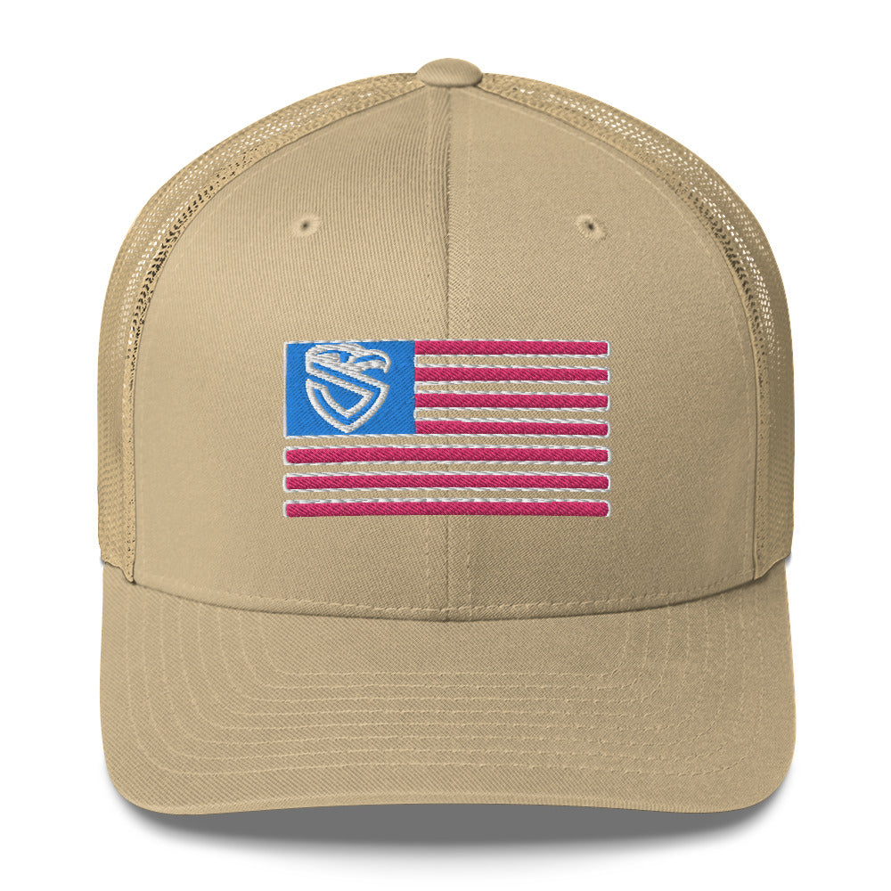 Pink, White & Blue Trucker