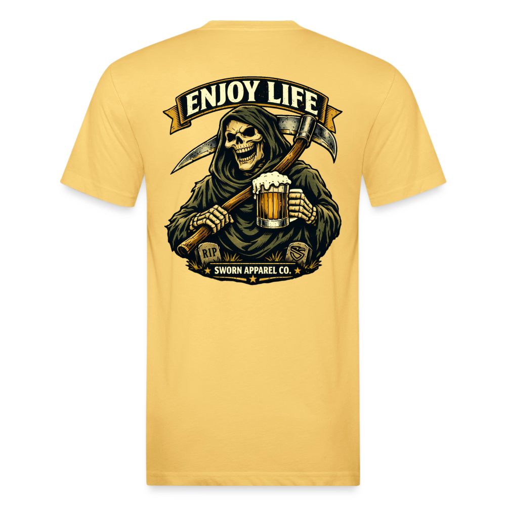 Enjoy Life - Grim Tee - pastel yellow