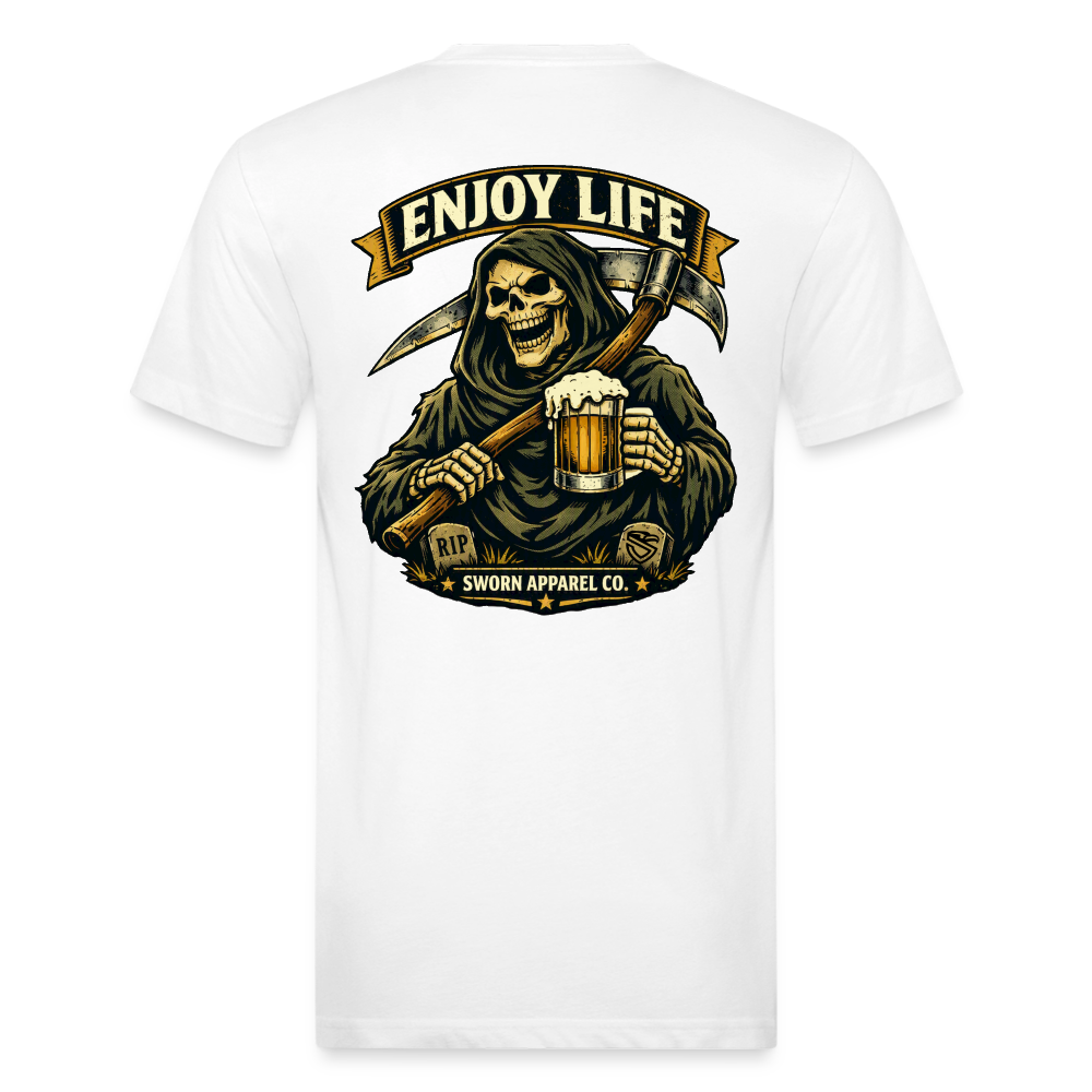 Enjoy Life - Grim Tee - white