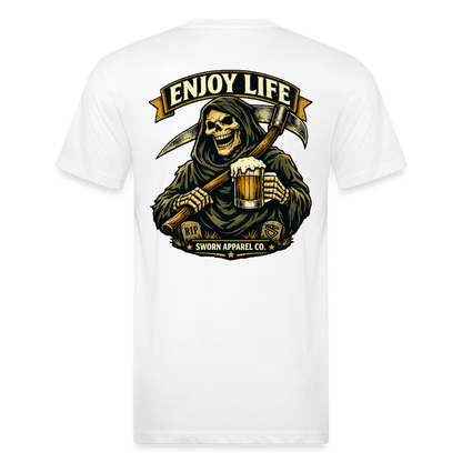 Enjoy Life - Grim Tee - white