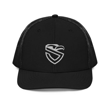 White Logo Trucker