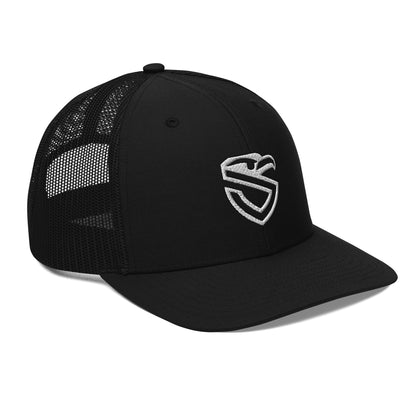 White Logo Trucker