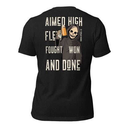 Flew, Fought, Won tee