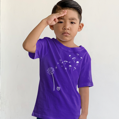 Kiddos Purple Dandelion Paratrooper Tee